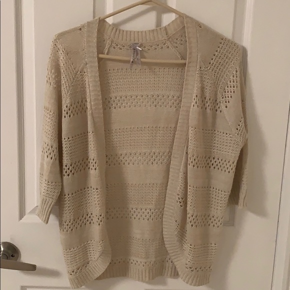 Cream eyelet-style cardigan - Picture 1 of 3